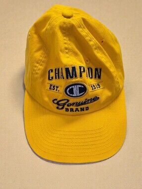 Vintage Champion Genuine Brand Strapback Hat | Leather Strap | Y2K